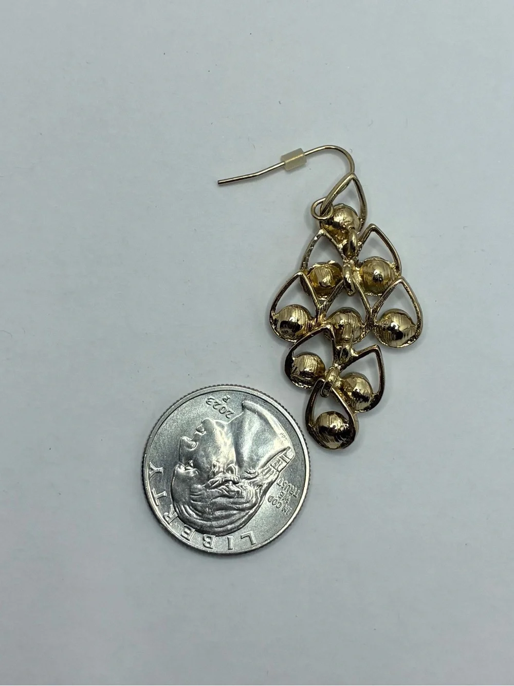 Jules B. Diamond And Gold Colored Chandelier Dangle Teardrop Boutique Earrings